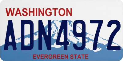 WA license plate ADN4972