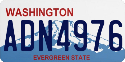 WA license plate ADN4976