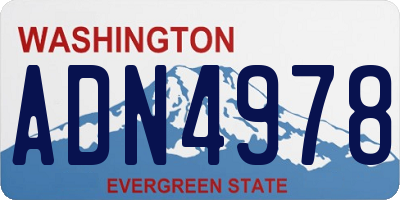 WA license plate ADN4978