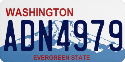 WA license plate ADN4979