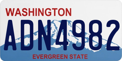 WA license plate ADN4982