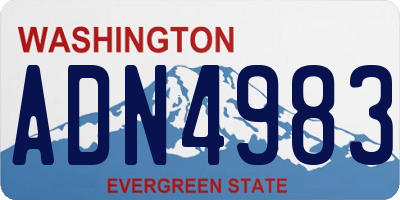 WA license plate ADN4983