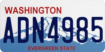 WA license plate ADN4985