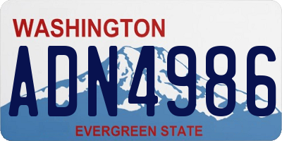 WA license plate ADN4986