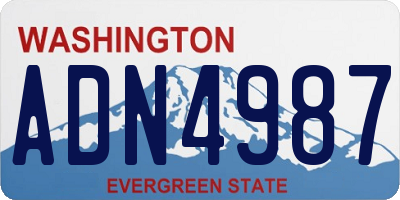 WA license plate ADN4987