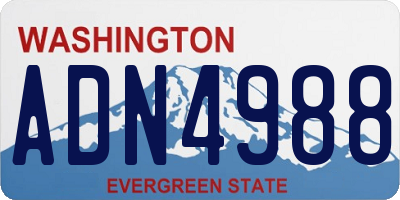 WA license plate ADN4988