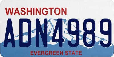 WA license plate ADN4989
