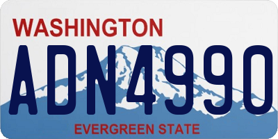 WA license plate ADN4990