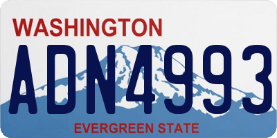 WA license plate ADN4993