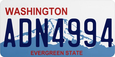 WA license plate ADN4994