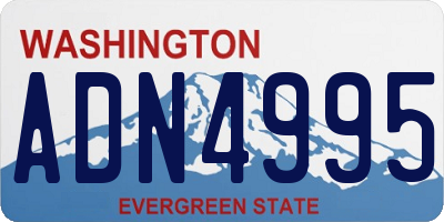 WA license plate ADN4995