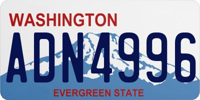 WA license plate ADN4996