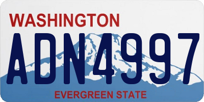 WA license plate ADN4997