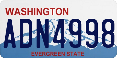 WA license plate ADN4998
