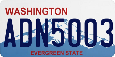 WA license plate ADN5003