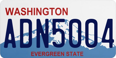 WA license plate ADN5004