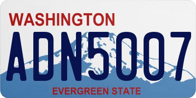 WA license plate ADN5007