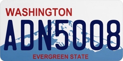WA license plate ADN5008