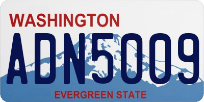 WA license plate ADN5009