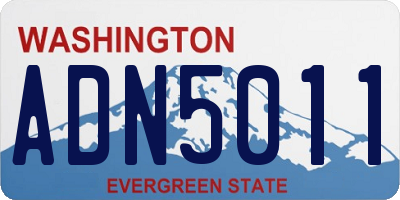 WA license plate ADN5011