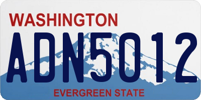 WA license plate ADN5012