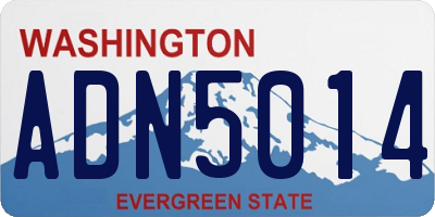 WA license plate ADN5014