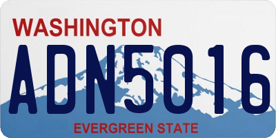 WA license plate ADN5016