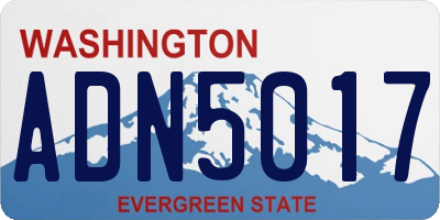 WA license plate ADN5017