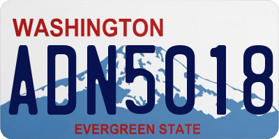 WA license plate ADN5018