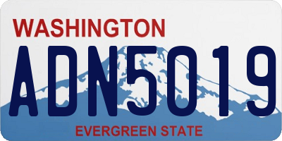 WA license plate ADN5019