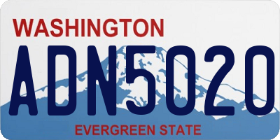 WA license plate ADN5020