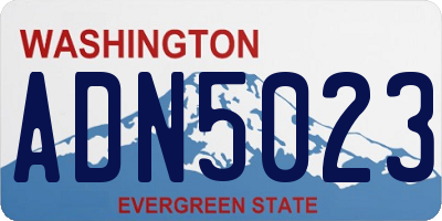 WA license plate ADN5023