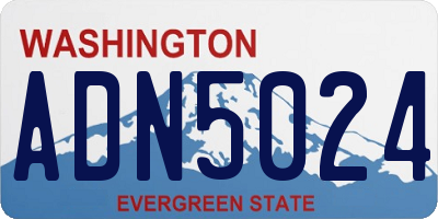 WA license plate ADN5024