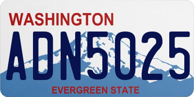 WA license plate ADN5025