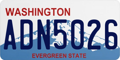 WA license plate ADN5026