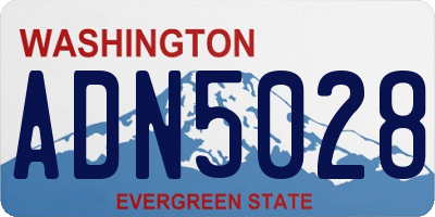 WA license plate ADN5028