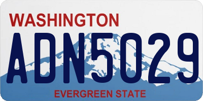 WA license plate ADN5029