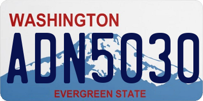 WA license plate ADN5030