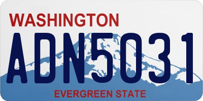 WA license plate ADN5031
