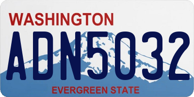 WA license plate ADN5032