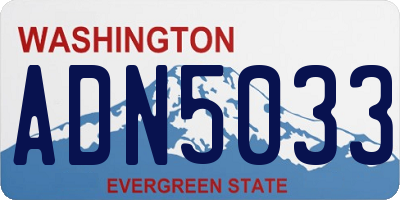WA license plate ADN5033