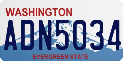 WA license plate ADN5034