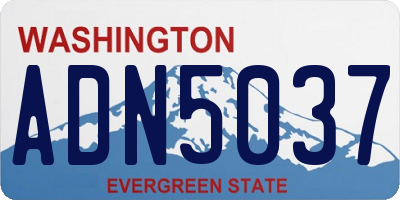 WA license plate ADN5037