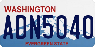 WA license plate ADN5040
