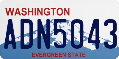 WA license plate ADN5043