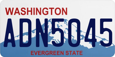 WA license plate ADN5045