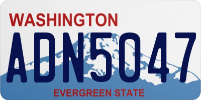 WA license plate ADN5047