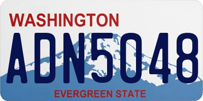 WA license plate ADN5048