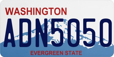 WA license plate ADN5050