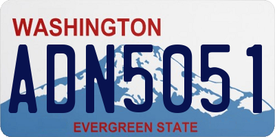 WA license plate ADN5051